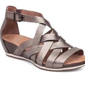 Dansko Vivian Gladiator Strappy Metallic Leather Sandals